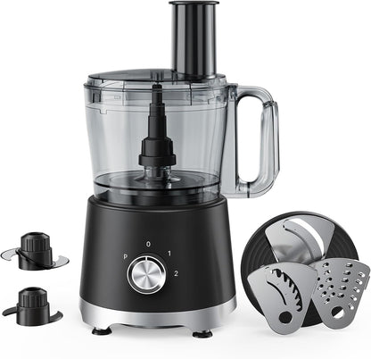 Food Processor 10.5 Cup, 600W Electric Vegetable Chopper with French Fry Slicer, Dough Mixer, Dishwasher Safe Parts for Family Meals, Vegetables, Fries, Cheese, Puree1