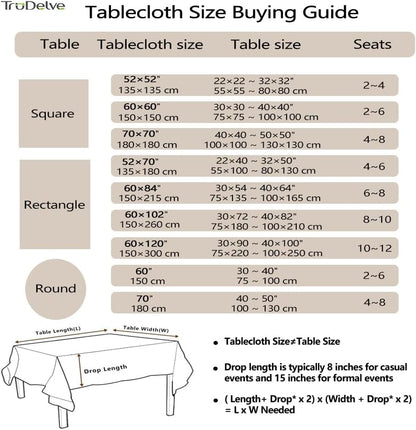 Rectangular Tablecloth 52X70 Table Cloths Rectangle Table Cotton Cloth Tablecloths Winter Rustic Tablecloth(Linen,70"X52",Rectangular)6