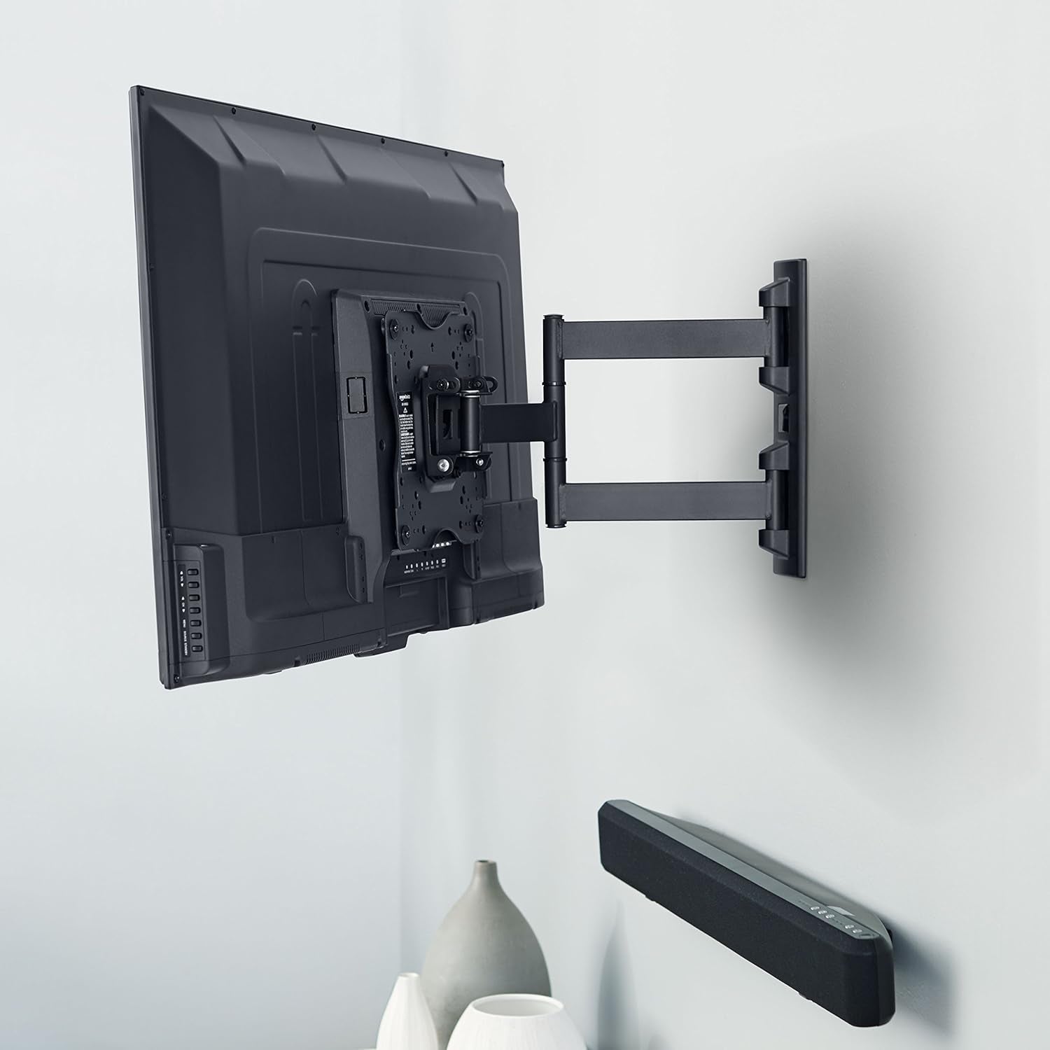 full-motion-articulating-tv-wall-mount-with-swivel-and-tilt-for-26-to-55-tvs-and-flat-panels-up-to-80-lbs-vesa-compatible-single-stud-black