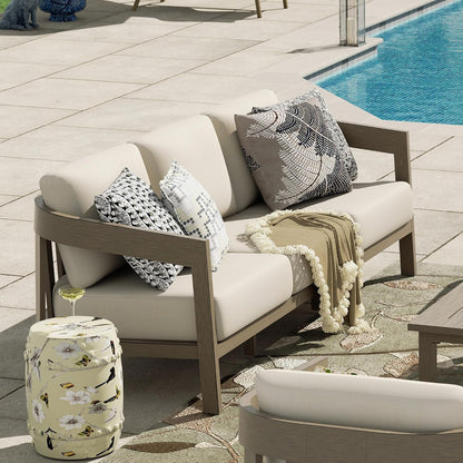 Outdoor Aluminum Patio Swivel Conversation Sofa Set, 6 Pieces Swivel Lounge Chair with round Table3