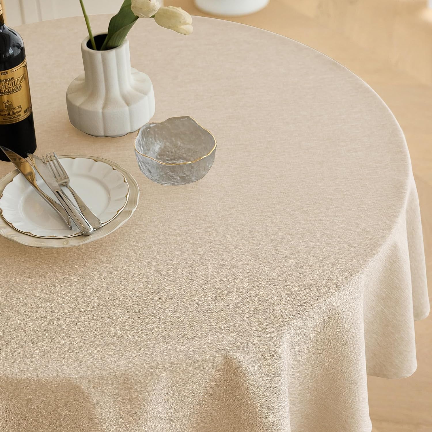 faux-linen-round-table-cloth-60-inch-waterproof-decorative-fabric-anti-scratch-texture-round-tablecloth-cover-for-dining-kitchen-outdoor-table-60-inch-round-2-4-seats-beige