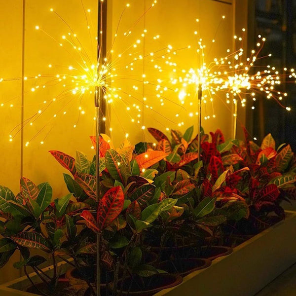 Solar Garden Lights Outdoor,Waterproof Garden, 2PC 200 LED Twinkling Firework Lights Decorative with 8 Modes,Decor for Yard Patio Pathway Lawn for Yard outside Fairy Decorative8