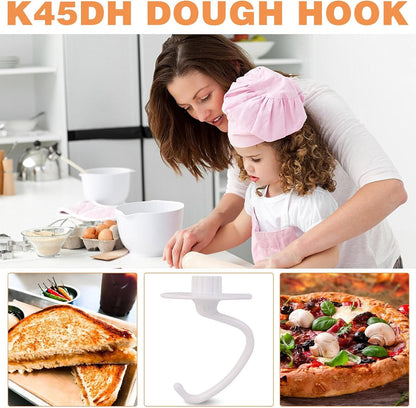 K45DH Coated Dough Hook for Kitchenaid Mixer, Accessories and Attachments for K45 K45SS KSM90 KSM150 Fits Kitchen Aid Tilt-Head Stand Mixer Bowls for 4.5-5 Quart Bowls6