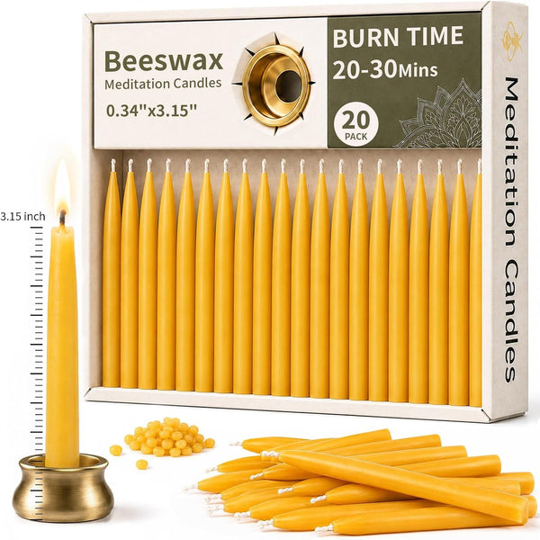 20 Minute Beeswax Meditation Candles, 3.15 Inch Mini Candles1