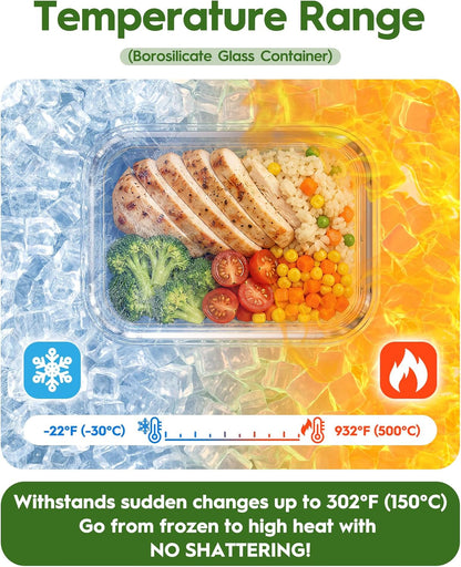 40 Piece Glass Food Storage Containers with Airtight Lids6