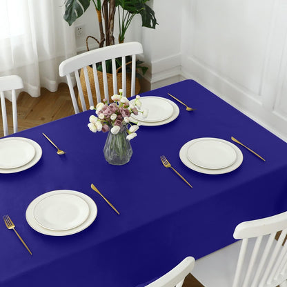100% Waterproof PVC Tablecloth, Rectangle Oil Spill Proof Stain Resistant Vinyl Table Cloth, Wipe Clean Plastic Table Covers for Kitchen/Dining/Parties - 60 X 120 Inch, Royal Blue5
