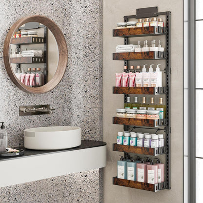 6-Tier over the Door Pantry Organizer, Adjustable Basket Spice Rack5