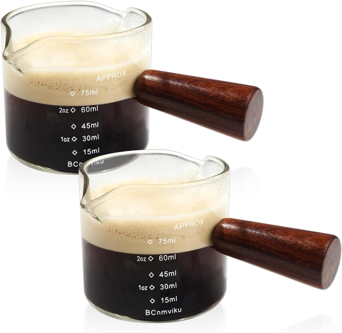 2-pcs-double-spouts-measuring-triple-pitcher-milk-cup-with-wood-handle-75ml-espresso-shot-glasses-parts-clear-glass-by