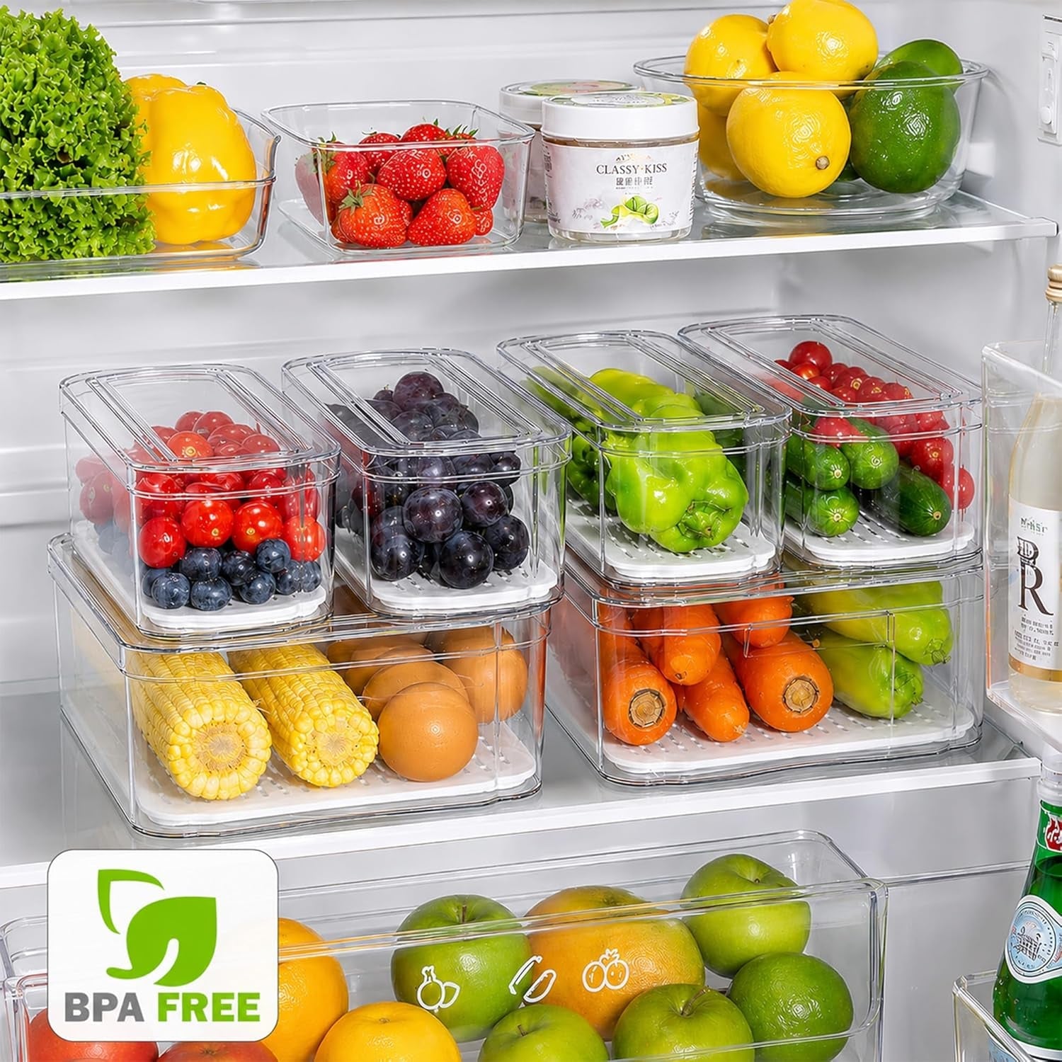 6-pack-clear-fridge-organizer-bins-with-drain-trays-stackable
