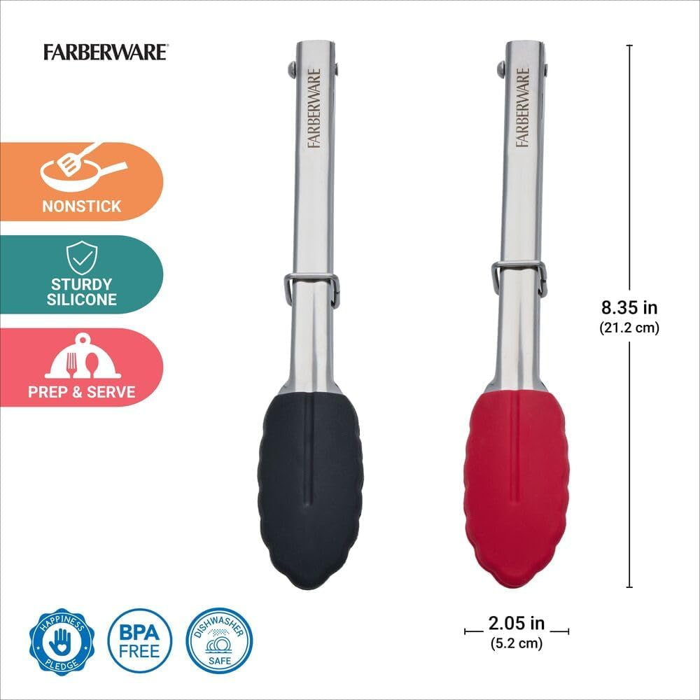 mini-kitchen-tongs-set-of-2-7-inch-stainless-steel-cooking-tongs-with-silicone-tips-heat-resistant-to-450f-ring-lock-for-compact-storage-dishwasher-safe-red-and-black