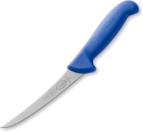 F. DICK – Ergogrip Boning Knife Flex - Butcher Knife with 5.9" Curved Blade & 56 HRC - Ideal for Processing Meat - NSF Certified - Stainless Steel - Ultra Sharp - Ergonomic Handle - Made in Germany1