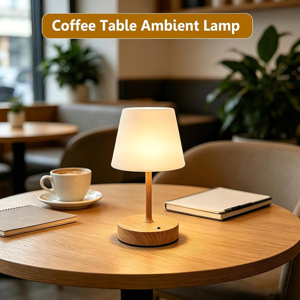 Cordless Table Lamp, Waterproof Shower Lamp -Wood Tone Set of 27