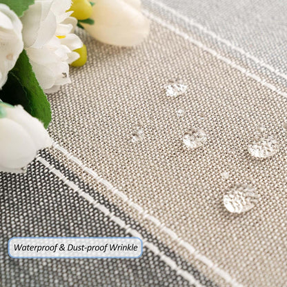 Rectangle Table Cloth Cotton Linen Waterproof Embroidery Tablecloth Rustic Farmhouse Style for Indoor Outdoor Dinning Tabletop Decoration-Grey Macarons-54 X705