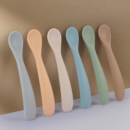 Baby Spoons, 6 Pack First Stage Silicone Feeding Spoons, BPA Free | Soft Tip Feeding Baby Utensils, Baby Led Weaning Supplies Training Spoons, Dishwasher and Boil Safe4