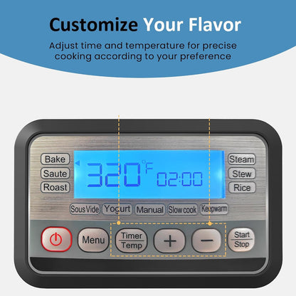 11-In-1 Multi Cooker 6.5QT, Programmable Slow Cooker with Nonstick Removable Pot, Digital Display, Adjustable Temp & Time for Slow Cook, Saute, Steam, Rice, Yogurt, Warmer5