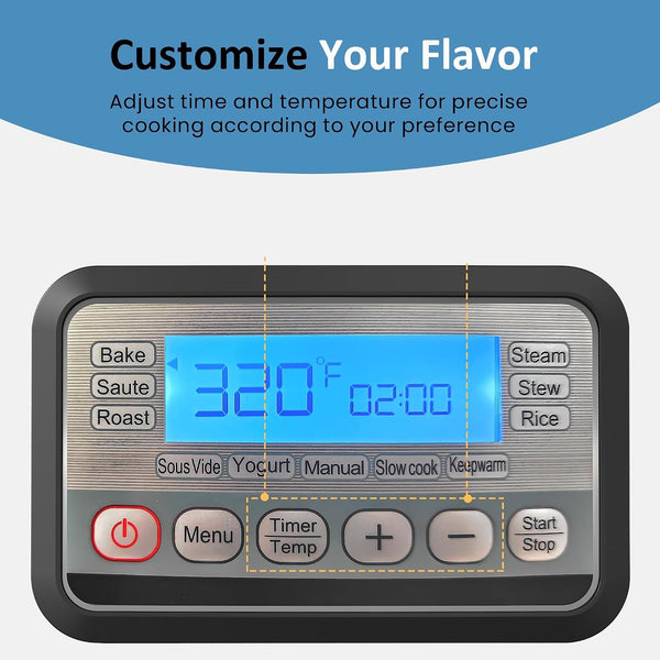 11-In-1 Multi Cooker 6.5QT, Programmable Slow Cooker with Nonstick Removable Pot, Digital Display, Adjustable Temp & Time for Slow Cook, Saute, Steam, Rice, Yogurt, Warmer5