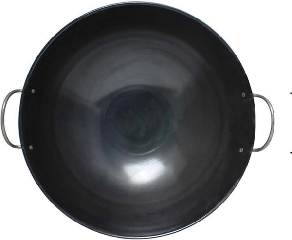 '- 19-Inch Steel Wok with Curved Rim - Traditional Stir Fry Pan for Chinese Japanese and Cantonese Cooking Ideal for Grilling Frying and Steaming Made in Taiwan4