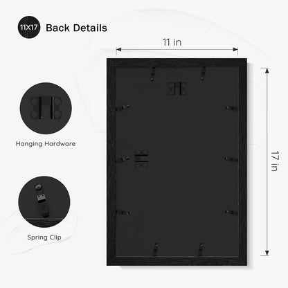 11X17 Solid Wood Frame Set of 2, Black Wood Grain Gallery Wall3