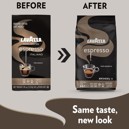 Lavazza Espresso Ground Coffee, Medium Roast, 100% Arabica, 20 Oz Bag (Pack of 1)2