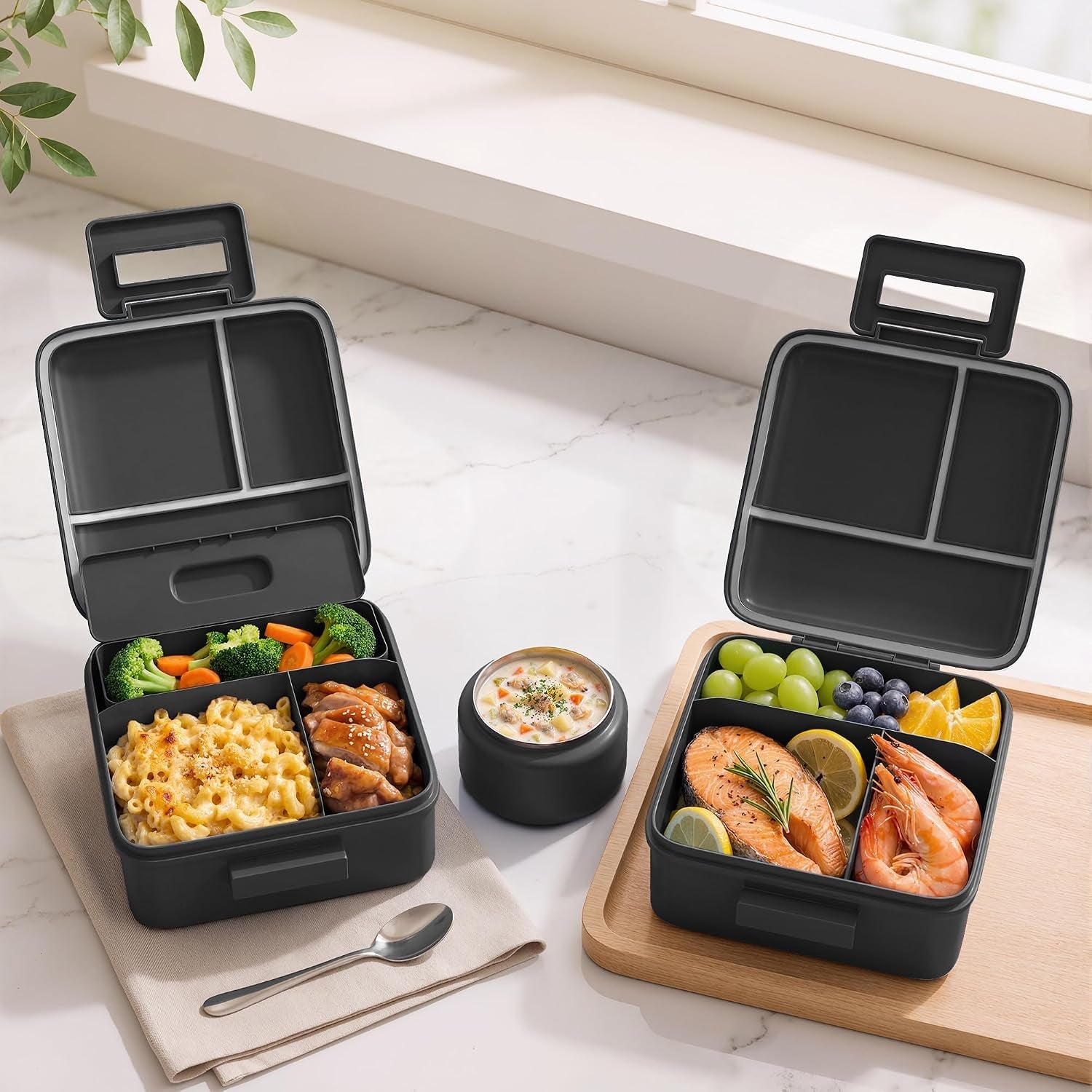 bento-lunch-box-with-8oz-soup-thermo-and-insulated-lunch-bag-kids-leakproof-lunch-food-containers-with-5-compartment-boys-girls-thermo-hot-food-jar-for-travel-school-bpa-free-black