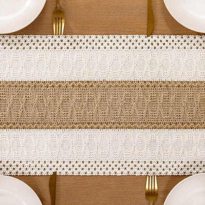 Boho Table Runner Fall Farmhouse Rustic Dining Dresser Scarf Home Decor5