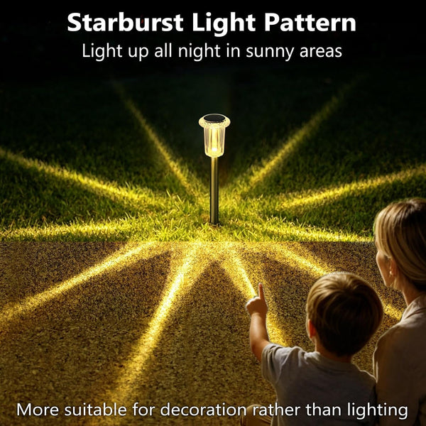 10 Pack Solar Pathway Lights Outdoor Waterproof Warm White LED6