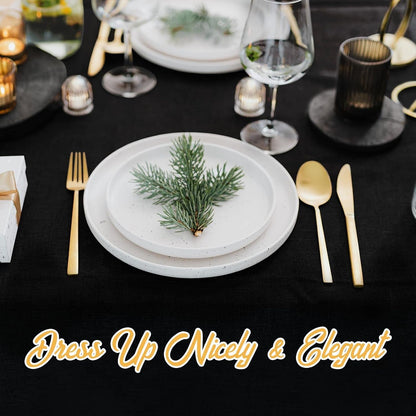 6 Pack Black round Tablecloths 120 Inch for 60" Tables8