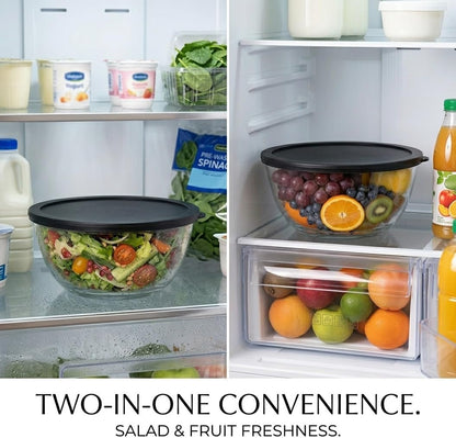 4.9 Quart Large Glass Mixing Bowl with Lid, Clear Glass Bowl for Bread Dough Mixing, Bread Making, Salad Serving, Food Prep & Storage9