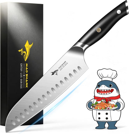 8" Santoku Kitchen Chef Knife, Forged German High Carbon Steel1