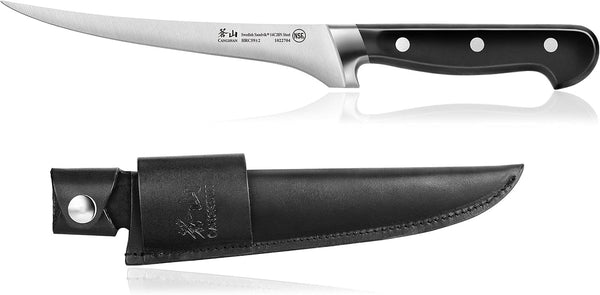 TV2 Series 1022711 Swedish 14C28N Steel Forged 7-Inch Fillet Knife and Leather Sheath Set2