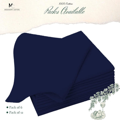 Dinner Napkins Set of 24 Pieces 14 X 14 Inch Table Linens Made from Satin Cotton Fabric Napkins for Kitchen Table, Restaurant, Holidays, Navy Blue Solid6