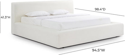Meena Cream Upcycled Linen Storage King Bed3