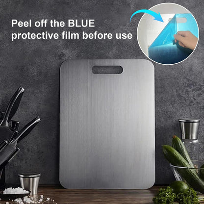 Katori Titanium Cutting Board,100% Pure Titanium Cutting Boards for Kitchen Non Toxic,Double Sided Dishwasher Safe Cutting Board for Meat,Fruits and Vegetables,Easy to Clean(1Pc-L:15.35 * 11.02)2