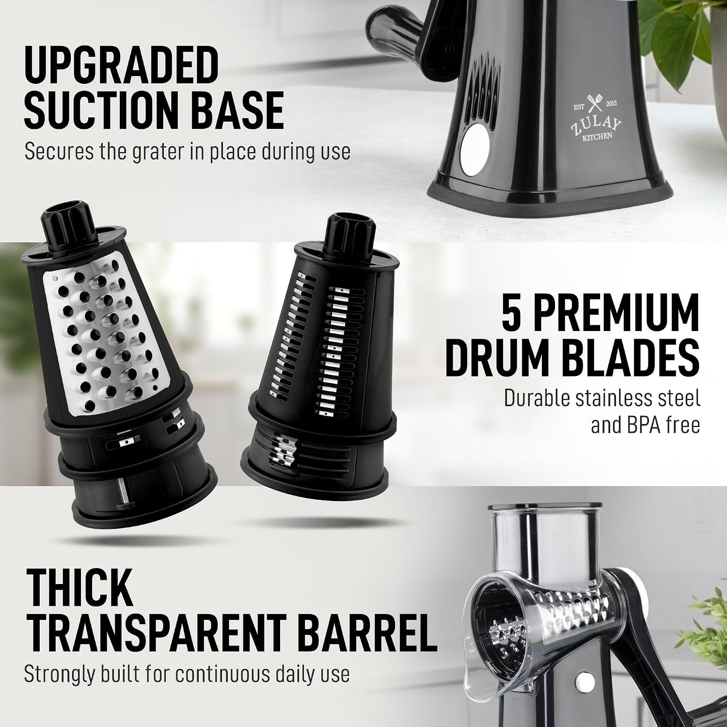 rotary-cheese-grater-5-blade-cheese-shredder-manual-hand-crank-cheese-grater-with-reinforced-suction-5-interchangeable-drums-easy-to-use-vegetable-chopper-round-mandoline-slicer