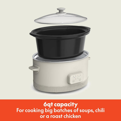 SAVOR 6Qt Programmable Non-Toxic Slow Cooker, Oatmilk2