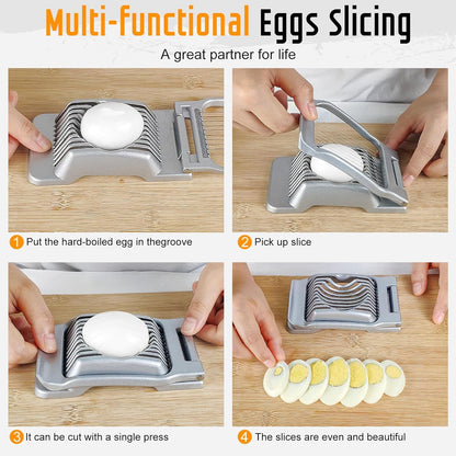 Multipurpose Heavy Duty Aluminium Egg Slicer, Stainless Steel Wire, Sliver | Dishwasher Safe, Rust Resistant, Egg Cutter for Hard Boiled Eggs, Soft Food and Soft Fruit, Salads, Butter, Cheese, Spam5