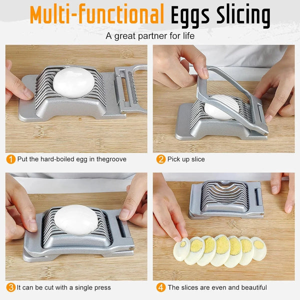 Multipurpose Heavy Duty Aluminium Egg Slicer, Stainless Steel Wire, Sliver5