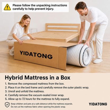 Twin 10 Inch Black and White Hybrid Mattress in a Box, Medium Feel Mattress with Cooling Gel Memory Foam, Latex and Pocket Springs8