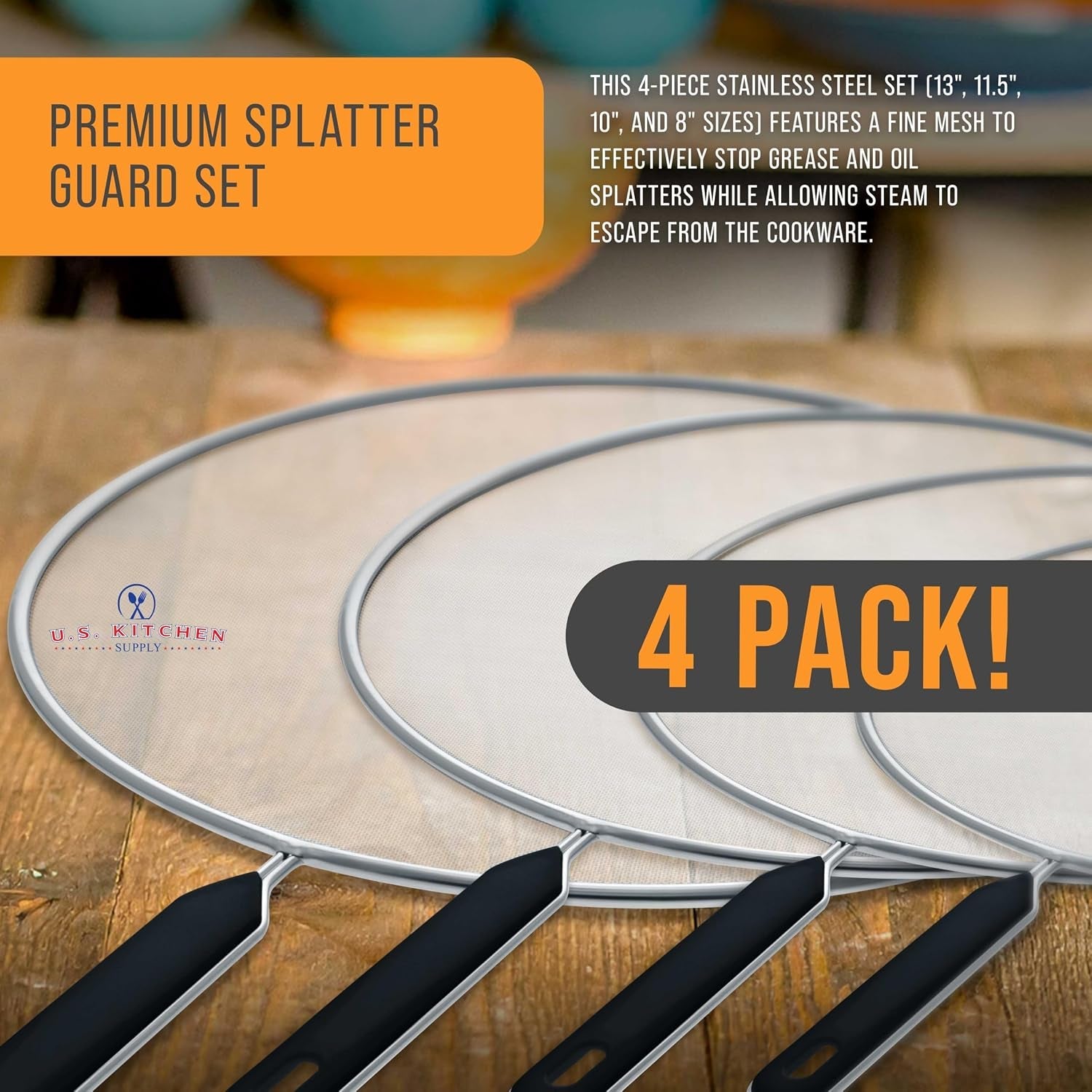 4-piece-stainless-steel-splatter-guard-set-13-11-5-10-8-fine-mesh-cover-grease-oil-splatter-screen-for-frying-pan-cooking-pots-with-comfort-grip-handles