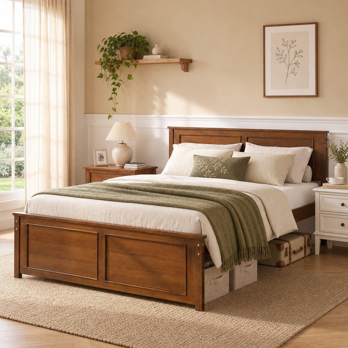 walnut-full-size-wood-bed-frame-with-headboard-under-bed-storage-space