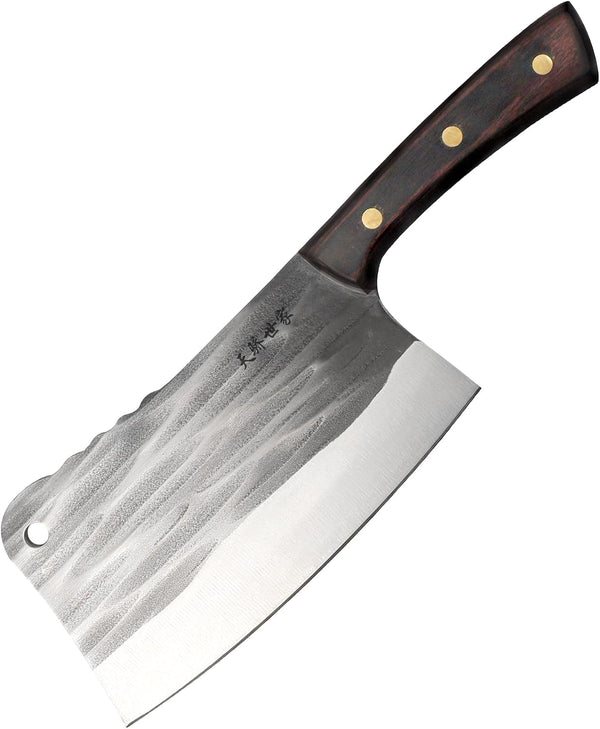 Heavy Duty Bone Cleaver Knife 7.2 Inch, Ultra Sharp Meat Bone Chopper Knife, Full-Tang Butcher Knife with Wooden Handle, 50Cr15Mov Stainless Steel Blade Thickness 3.5Mm, TJ SEGA Series TC160811