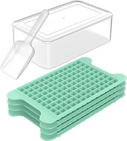 Mini Ice Cube Tray for Freezer:  Small Ice Trays for Freezer with Bin - 117×4PCS Easy Release Nugget Ice Tray - Crushed Ice Tray with Container1