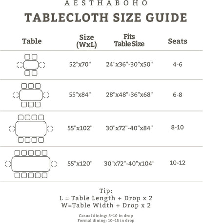 Beige Rectangle Tablecloth Scalloped Cutouts Waterproof Table Cover 55X849