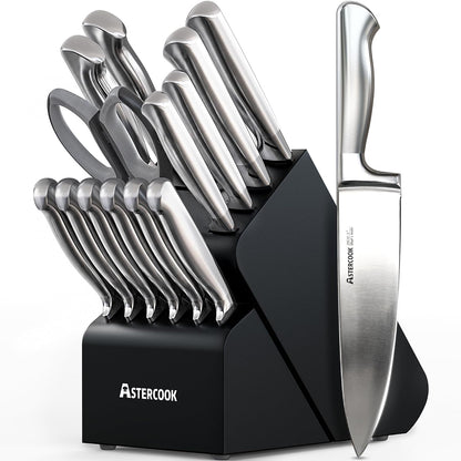 Knife Set 15 Piece German Steel Kitchen Knife Block Set1