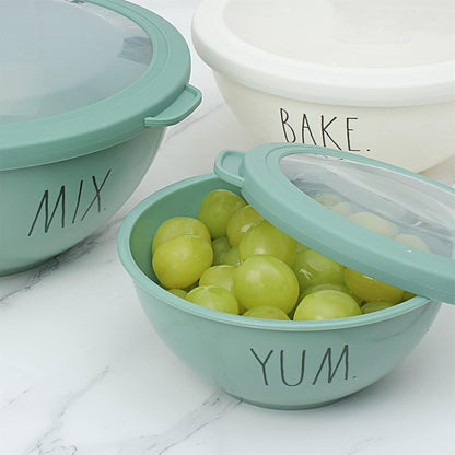 Mixing Bowls with Lids - 10 Piece Plastic Nesting Bowls Set Includes 5 Prep Bowls and 5 Lids (Sage)6