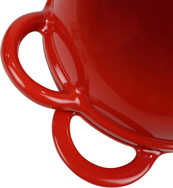 Enameled Cast Iron Bread Pan Dutch Oven with Lid and Loop Handles - Red – Oven Safe Form for Baking and Cooking, Artisan Bread Kit - Loaf Pan9