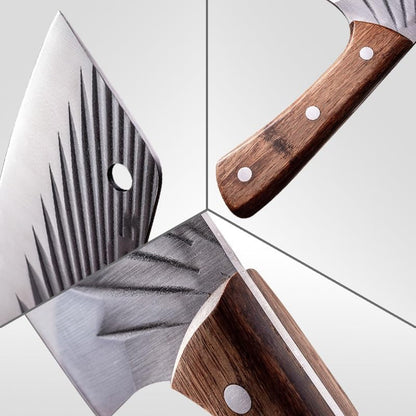 Meat Cleaver, 7 Inch Slicing Knives High Carbon Steel Chef Knife Kitchen Meat Fish Vegetables Cutter Butcher Cleaver Knives(C Knife)6