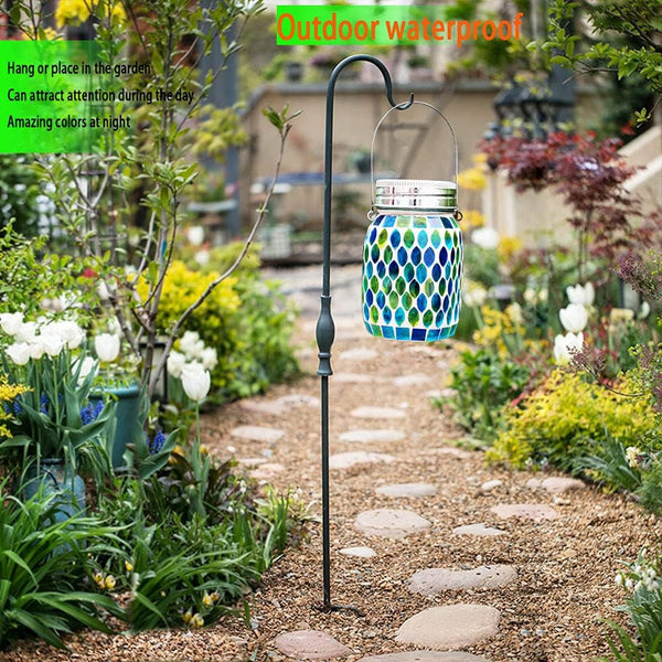 Solar Mosaic Glass Solar Hanging Lantern, Waterproof Outdoor Garden Light8