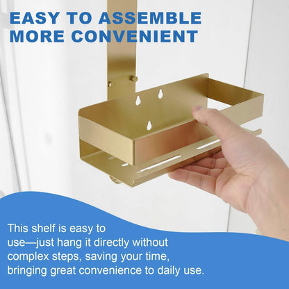 Gold Shower Caddy over Shower Door - 2 Tier Hanging Shower Caddy Organizer No Drilling, Shower Storage Shelf for Indoor Shower, Bathroom, Bedroom, Kitchen3