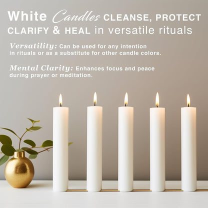 Set of 20 White Spell & Chime – Premium Mini Taper Candles for Rituals, Prayer, Birthdays, Meditation, Altar - 4 Inch Tall, Unscented.4